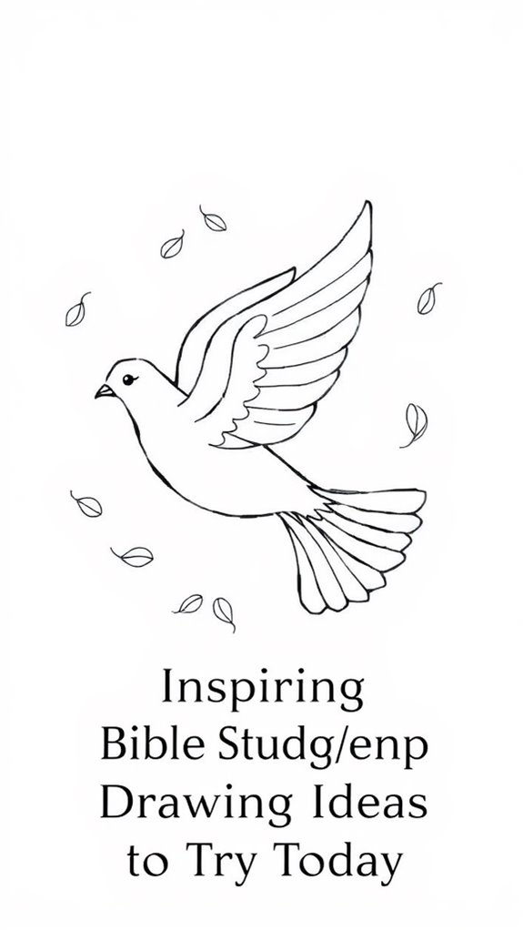 serene dove line art