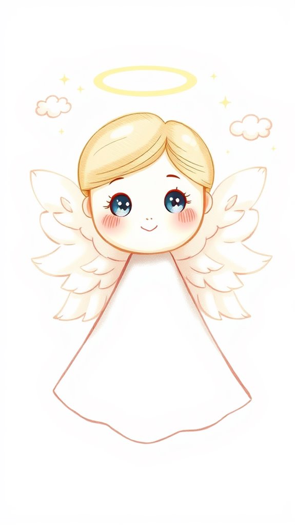 simple cute angel drawing