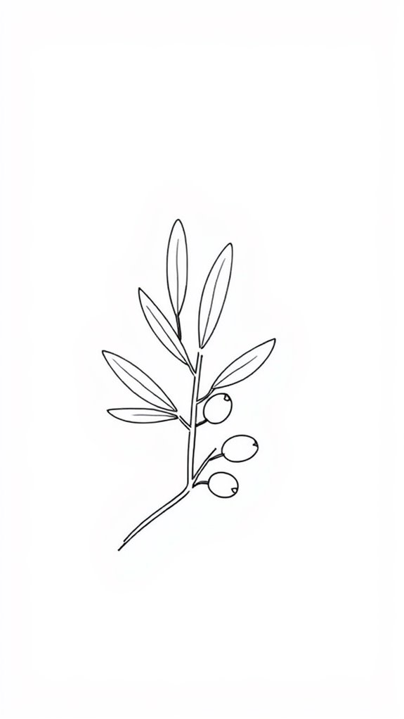 simple olive branch art