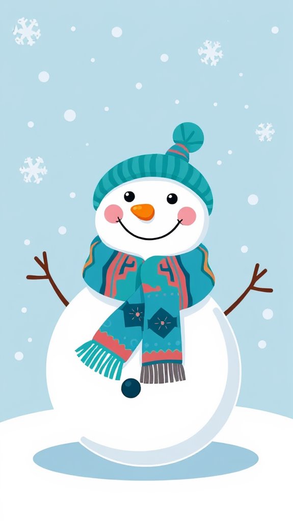 snowman wearing a scarf