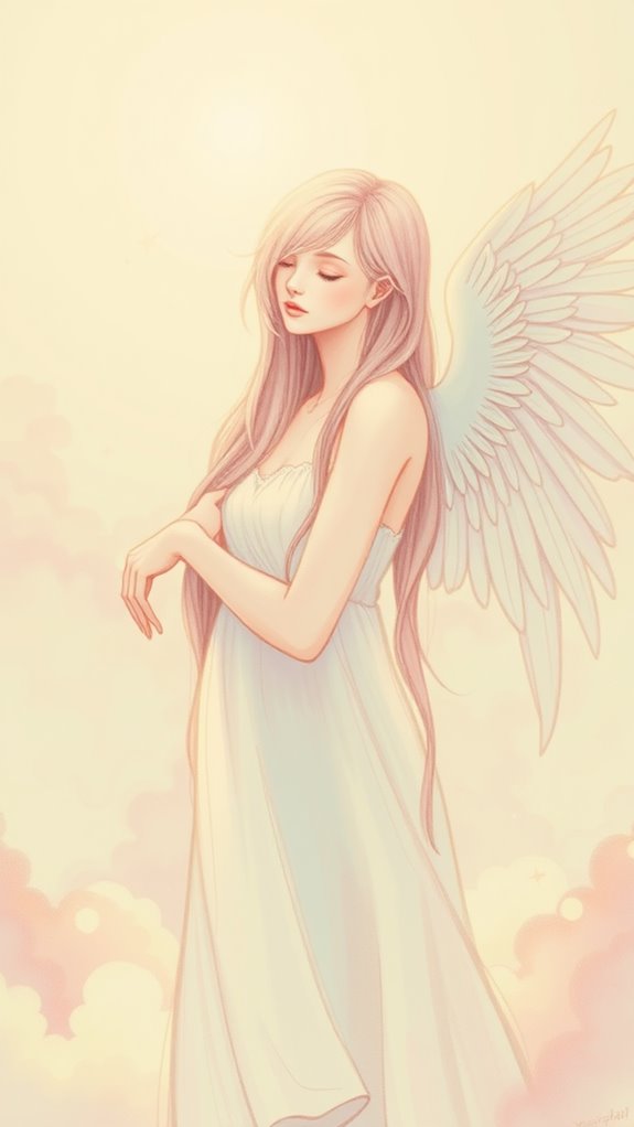 soft pastel angel sketch