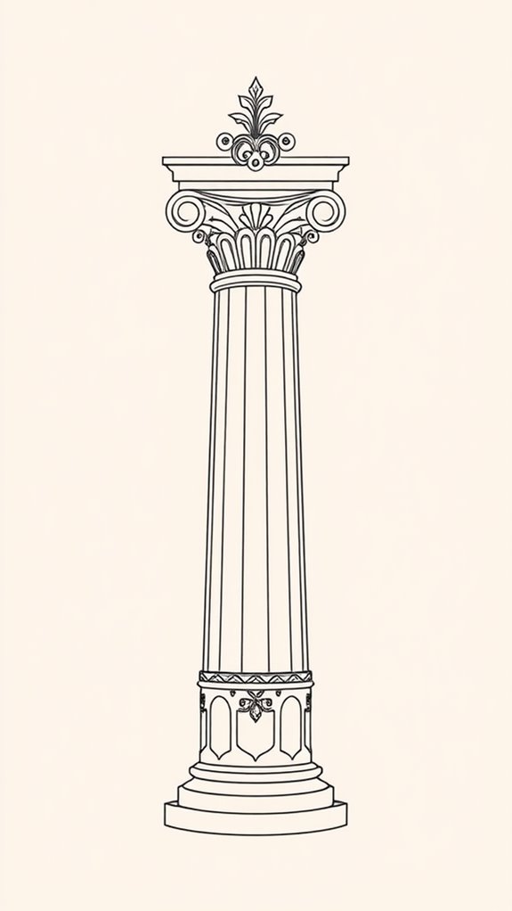solomon s temple monoline drawing