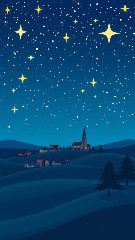 starry night illustration clipart