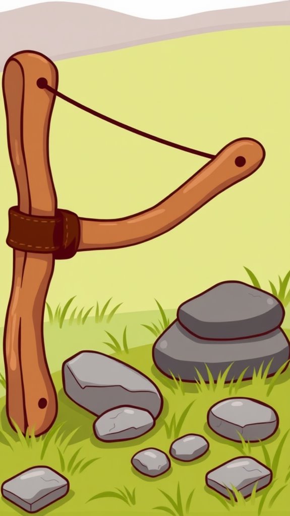 stone sling illustration graphic