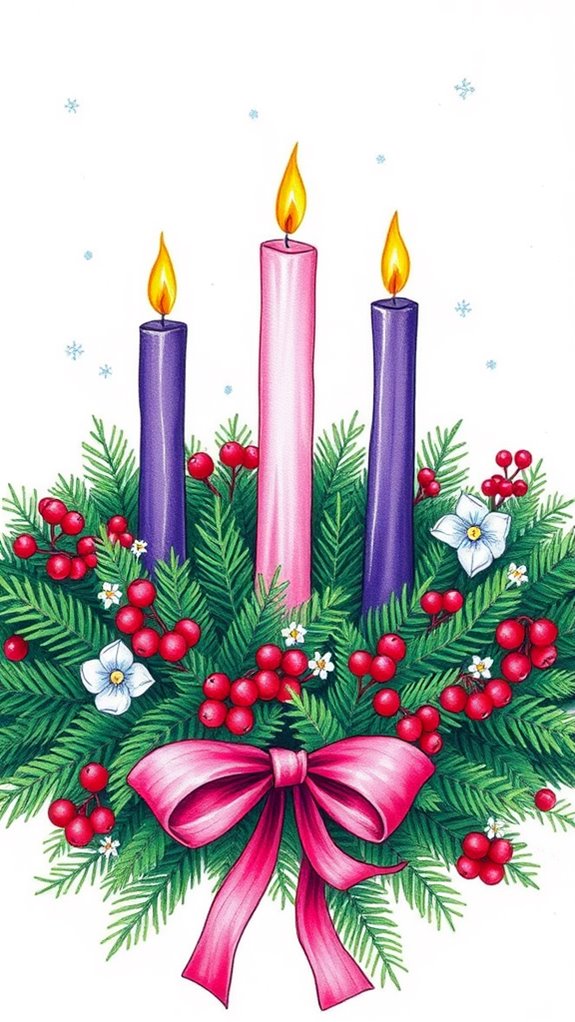 vibrant advent wreath illustration