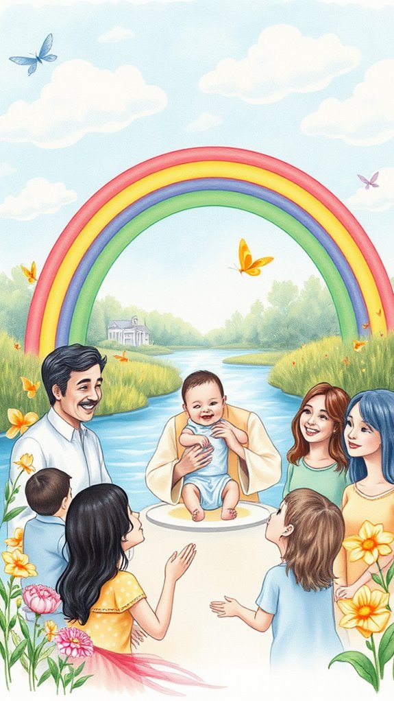 vibrant rainbow baptism artwork