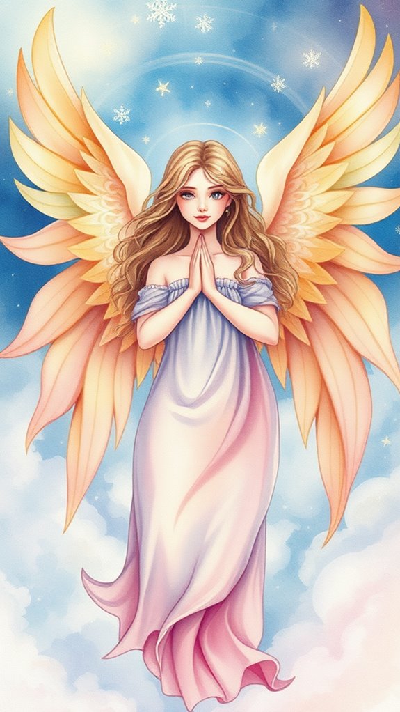 vibrant watercolor angel artwork