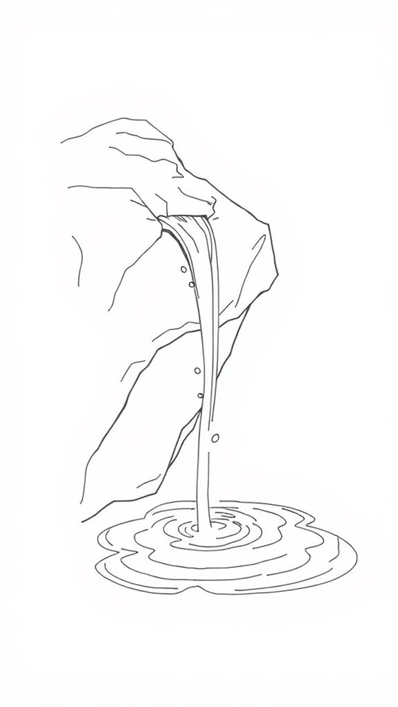 water flowing from rock