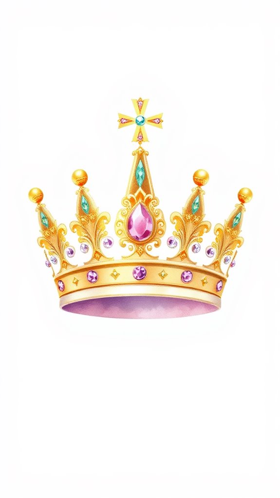 watercolor crown illustration design