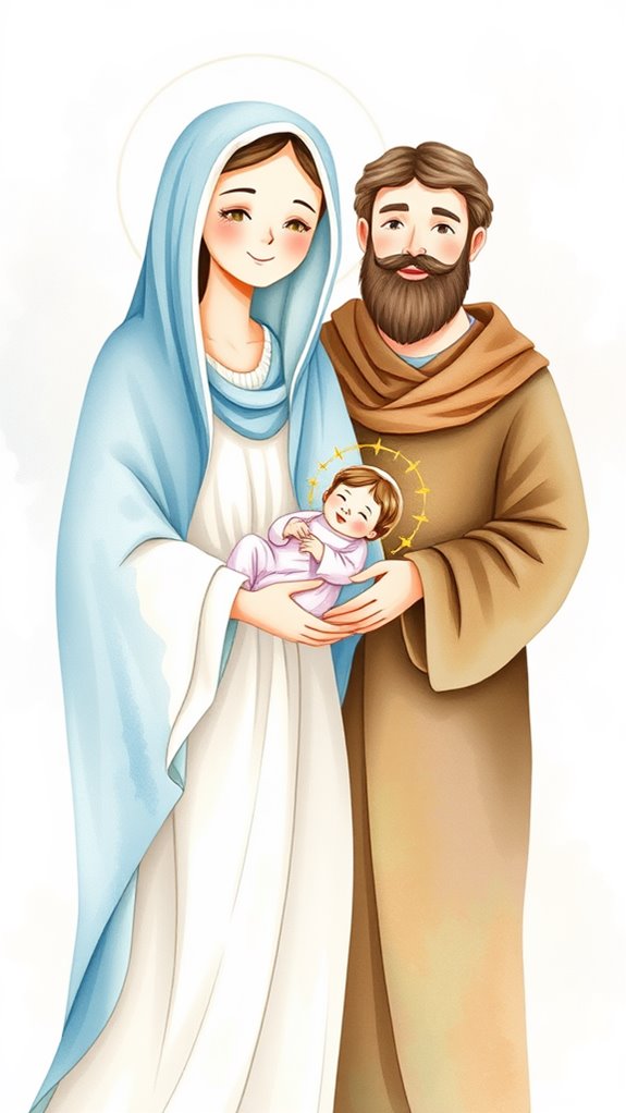 watercolor mary illustration collection