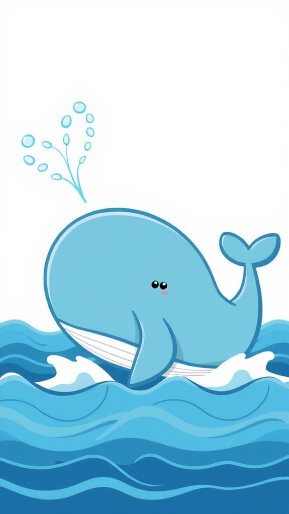 whale spouting clipart image
