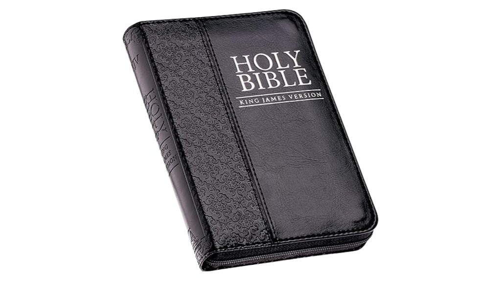 compact zipper leather bible